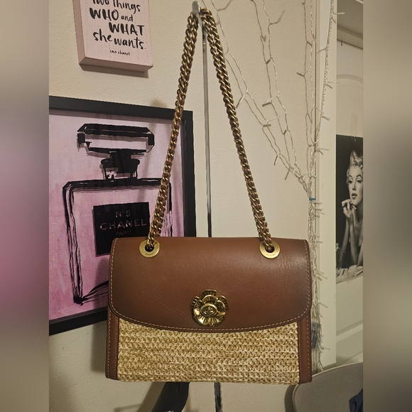 Rare Coach Parker Leather/Straw Bag! - Picture 14 of 17